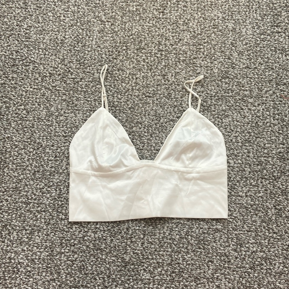 sexy crop top, silk with a corset like back, size small